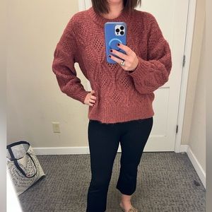 Madewell Pinkish Cable Knit Sweater